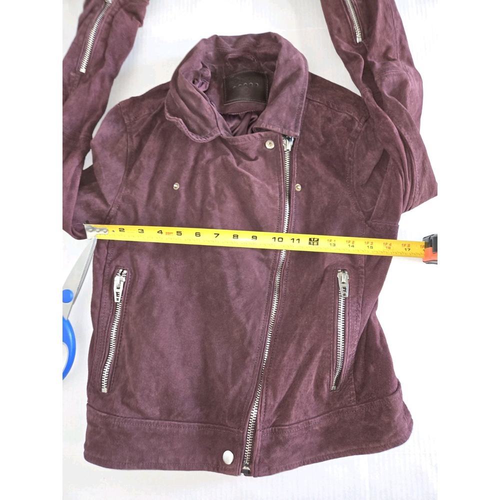 Blank NYC Genuine Leather Moto Jacket Size M Bordeaux Maroon EUC Clean - Picture 10 of 15